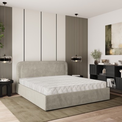 Polsterbett BENIRA – Plüsch-Stoff – Farbe: Paros 02