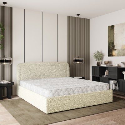 Polsterbett BENIRA – Boucle-Stoff – Farbe: Quelle 02