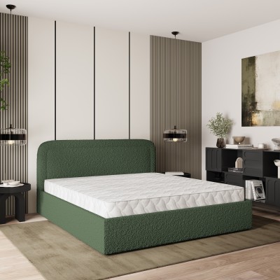 Polsterbett BENIRA – Boucle-Stoff – Farbe: Quelle 37