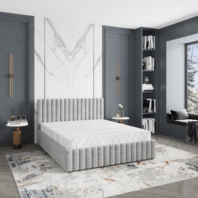 Polsterbett CARMIA – Plüsch-Stoff – Farbe: Paros 05