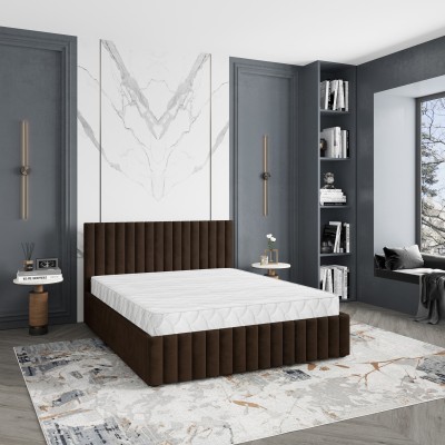 Polsterbett CARMIA – Plüsch-Stoff – Farbe: Kronos 06