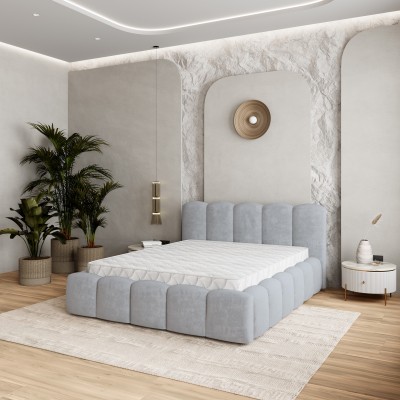 Polsterbett FALINA – Plüsch-Stoff – Farbe: Paros 05