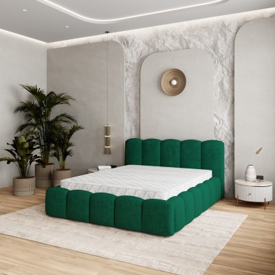 Polsterbett FALINA – Plüsch-Stoff – Farbe: Kronos 19