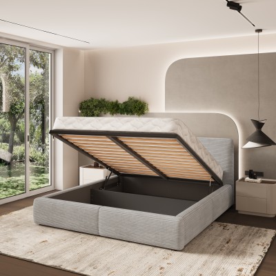 Polsterbett FELURO – Kordstoff – Farbe: Poso 34