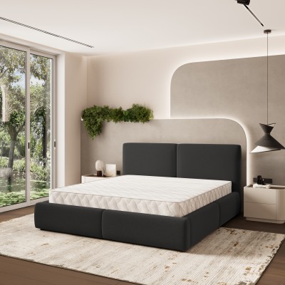 Polsterbett FELURO – Geflochtener Stoff – Farbe: Soro 100