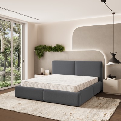 Polsterbett FELURO – Geflochtener Stoff – Farbe: Soro 97