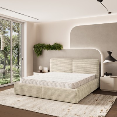 Polsterbett FELURO – Kordstoff – Farbe: Tilia 03