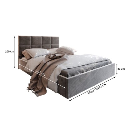 Polsterbett LIMENA – Plüsch-Stoff – Farbe: Kronos 09