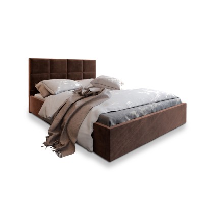 Polsterbett LIMENA – Plüsch-Stoff – Farbe: Kronos 06