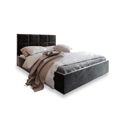 Polsterbett LIMENA – Plüsch-Stoff – Farbe: Kronos 07