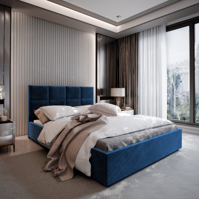 Polsterbett LIMENA – Plüsch-Stoff – Farbe: Kronos 09