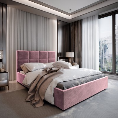 Polsterbett LIMENA – Plüsch-Stoff – Farbe: Kronos 27