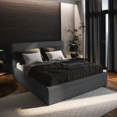 Polsterbett PARMA – Kordstoff – Farbe: Lincoln 90