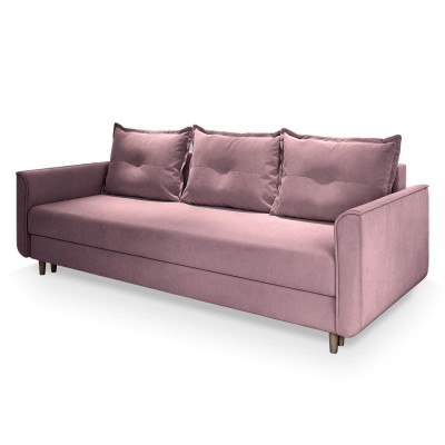 Komfortables NAPOL-Sofa aus KRONOS 27-Stoff puderrosa - weißer Hintergrund