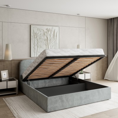 Polsterbett RENIVE – Plüsch-Stoff – Farbe: Kronos 27