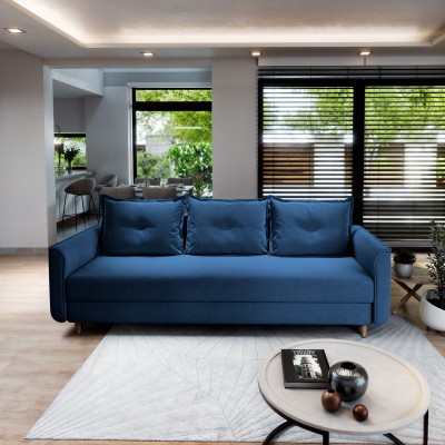 Bequemes NAPOL-Sofa mit blauer Stofffront KRONOS 09