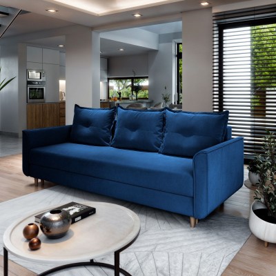 Bequemes Sofa NAPOL aus blauem Stoff KRONOS 09