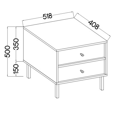 8 cm Stolik Nocny do Sypialni