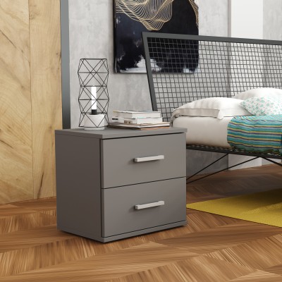 Masseno Nachttisch NOCTA Nachtschrank Beistelltisch für Schlafzimmer 48 x 50 x 35 cm Graphitfarben