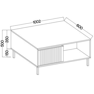 Masseno Couchtisch OSTIA 100,2 cm Beige