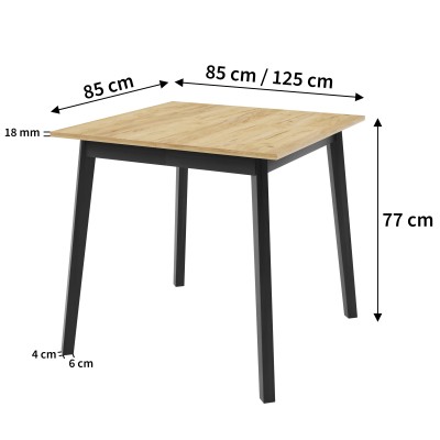 Ausziehtisch MARCO S 85 / 125 cm für Wohnzimmer Esszimmer, Weiß