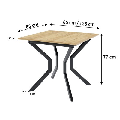 Ausziehtisch MARCO M 85 / 125 cm für Wohnzimmer Esszimmer, Weiß