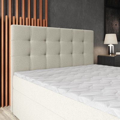 Boxspringbett PALMA – Geflochtener Stoff – Farbe: Soro 02