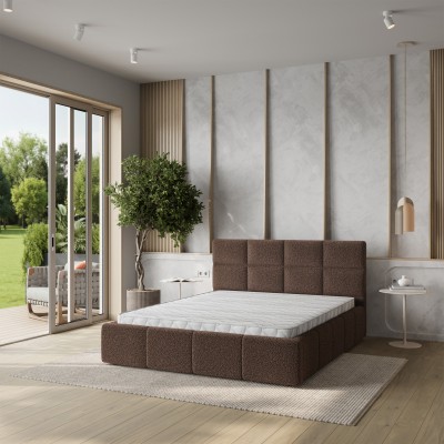 Polsterbett COMO – Boucle-Stoff – Farbe: Quelle 25