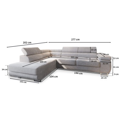 Narożnik APIRO L-S POSO 34 do Salonu