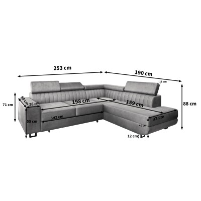 Narożnik NOLA L-S MONOLITH 04 do Salonu