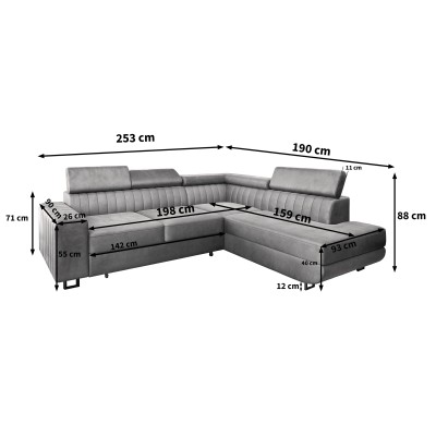 Narożnik NOLA R-S MONOLITH 37 do Salonu
