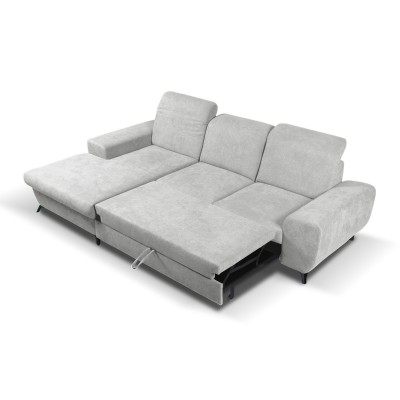 Ecksofa LUCE – Plüsch-Stoff – Farbe: Grau