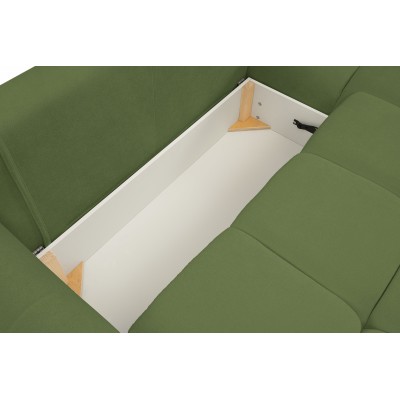 Ecksofa MODA – Geflochtener Stoff – Farbe: Grün