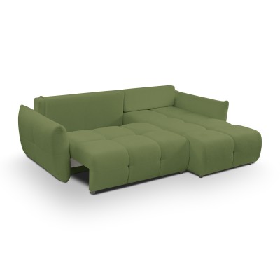 Ecksofa MODA – Geflochtener Stoff – Farbe: Grün