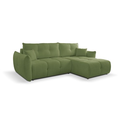 Ecksofa MODA – Geflochtener Stoff – Farbe: Grün