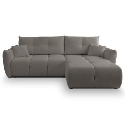 Ecksofa MODA – Geflochtener Stoff – Farbe: Grau