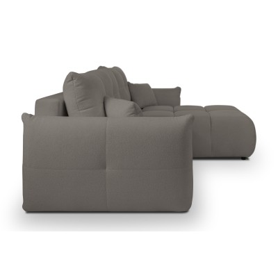 Ecksofa MODA – Geflochtener Stoff – Farbe: Grau