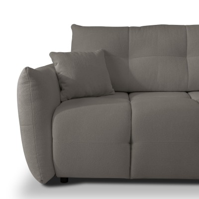 Ecksofa MODA – Geflochtener Stoff – Farbe: Grau