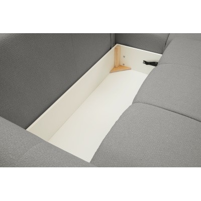 Ecksofa MODA – Geflochtener Stoff – Farbe: Grau