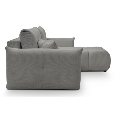 Ecksofa MODA – Geflochtener Stoff – Farbe: Grau