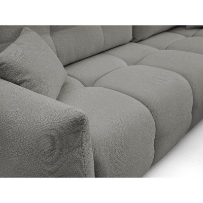 Ecksofa MODA – Geflochtener Stoff – Farbe: Grau