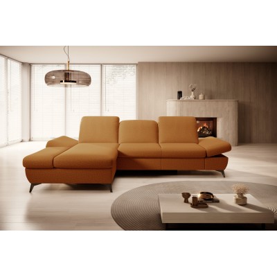 Ecksofa FELICE – Geflochtener Stoff – Farbe: Orange