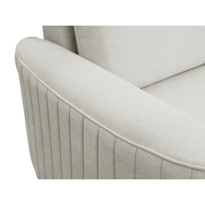 Ecksofa VELA – Velours-Stoff – Farbe: Hellgrau
