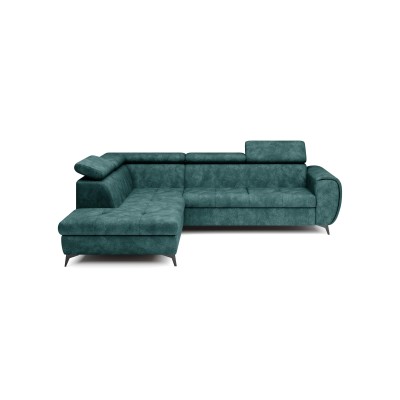 Ecksofa MAGIA – Plüsch-Stoff – Farbe: Grün