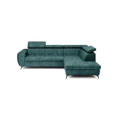 Ecksofa MAGIA – Plüsch-Stoff – Farbe: Grün