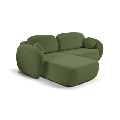 Ecksofa AMICO – Geflochtener Stoff – Farbe: Olivgrün