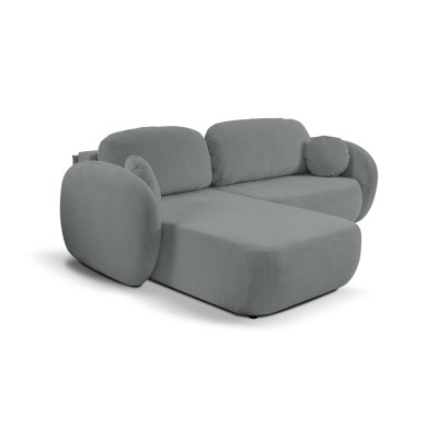 Ecksofa AMICO – Geflochtener Stoff – Farbe: Grau