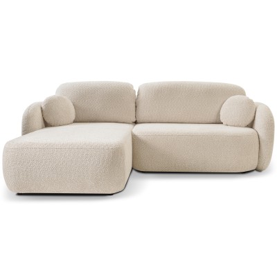 Ecksofa AMICO – Boucle-Stoff – Farbe: Beige