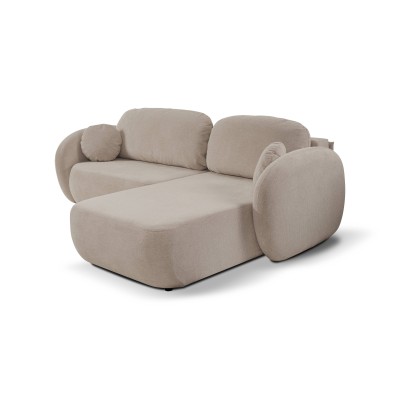 Ecksofa AMICO – Geflochtener Stoff – Farbe: Beige