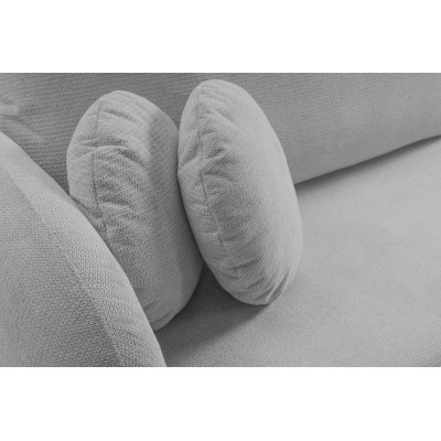 Ecksofa AMICO – Geflochtener Stoff – Farbe: Hellgrau